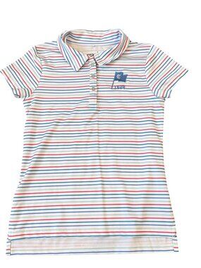 Garb Kids Striped Polo Shirt UPF 50+ Age 5-6 Small Short Sleeve White/Multicolor